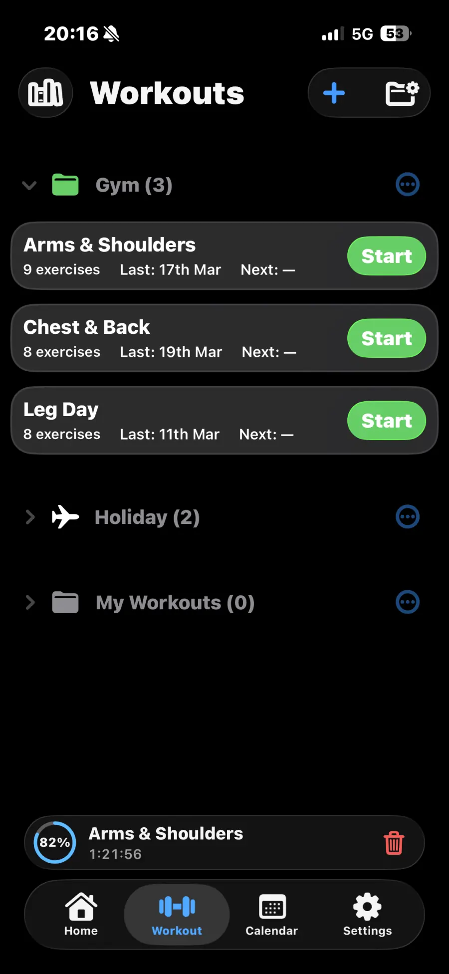 GymTorch Workout Creation